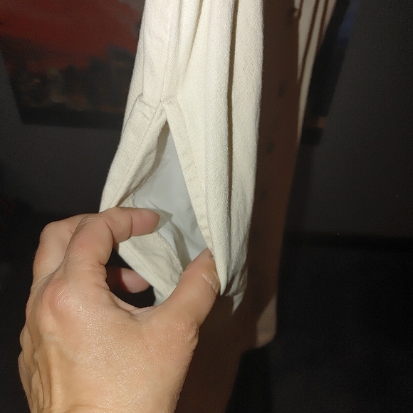 L.L. Bean Cream Sleeveless Sheath Dress With Pockets, Size 8 (Medium). - Picture 4 of 5